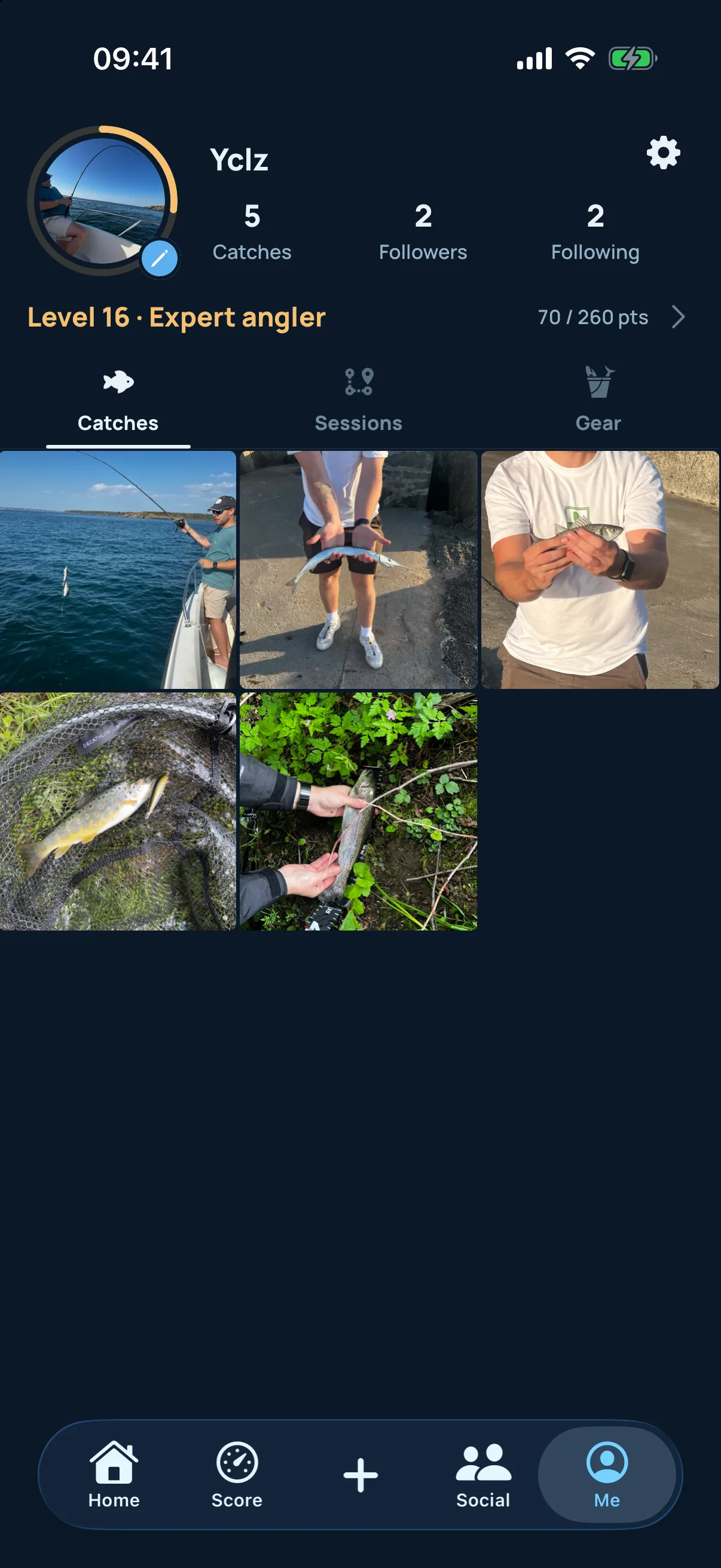 Piscary catch journal screen