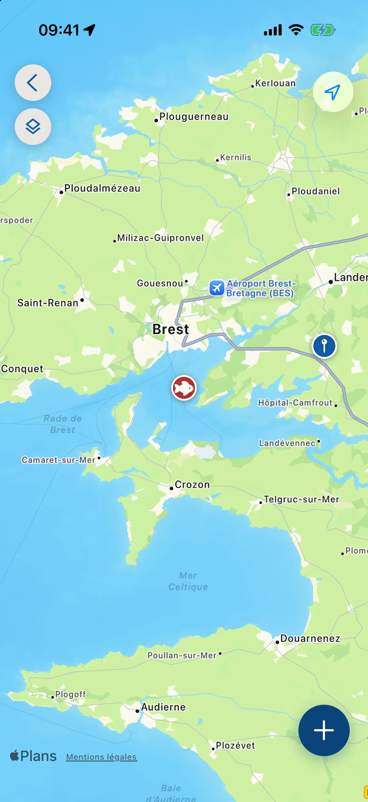 Map — start a session, drop a spot or log a catch